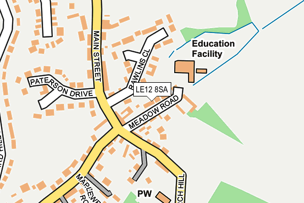 LE12 8SA map - OS OpenMap – Local (Ordnance Survey)