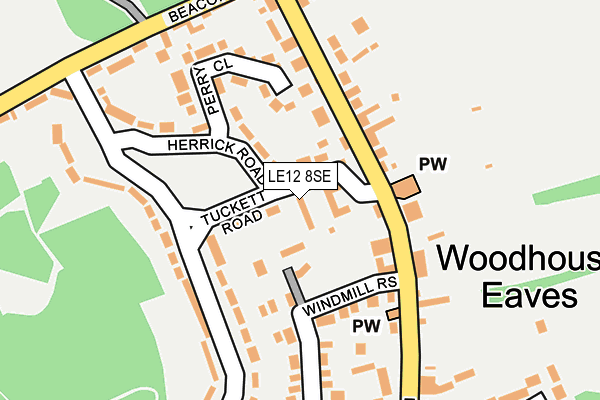 LE12 8SE map - OS OpenMap – Local (Ordnance Survey)