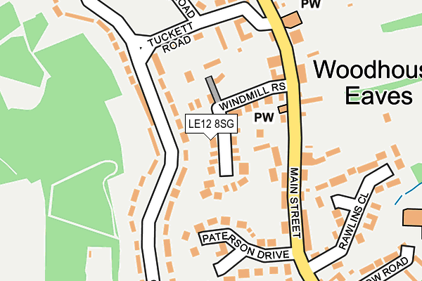 LE12 8SG map - OS OpenMap – Local (Ordnance Survey)