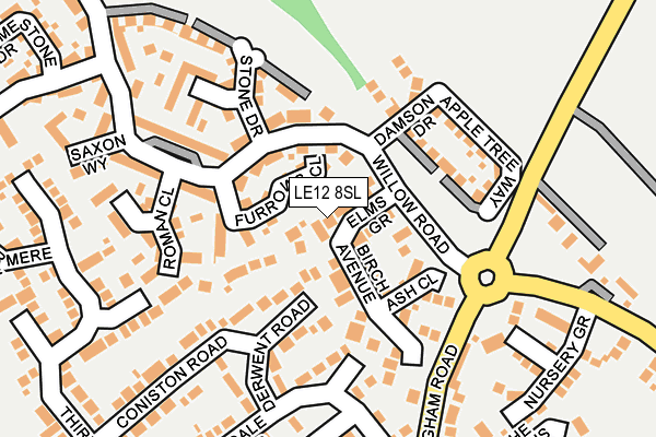 LE12 8SL map - OS OpenMap – Local (Ordnance Survey)