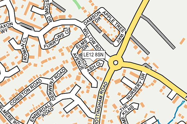 LE12 8SN map - OS OpenMap – Local (Ordnance Survey)