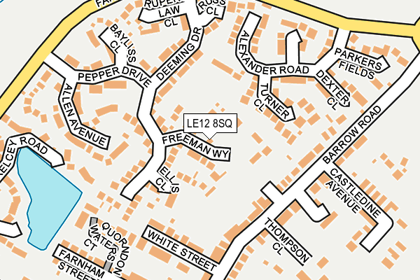 LE12 8SQ map - OS OpenMap – Local (Ordnance Survey)