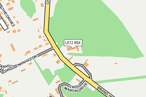 LE12 8SX map - OS OpenMap – Local (Ordnance Survey)