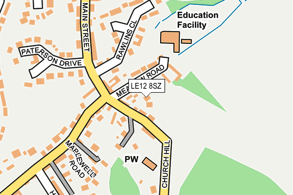 LE12 8SZ map - OS OpenMap – Local (Ordnance Survey)