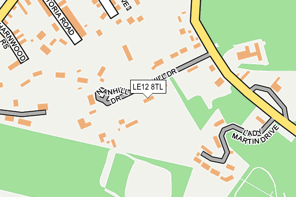 LE12 8TL map - OS OpenMap – Local (Ordnance Survey)
