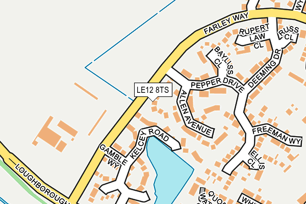 LE12 8TS map - OS OpenMap – Local (Ordnance Survey)