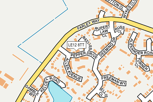 LE12 8TT map - OS OpenMap – Local (Ordnance Survey)