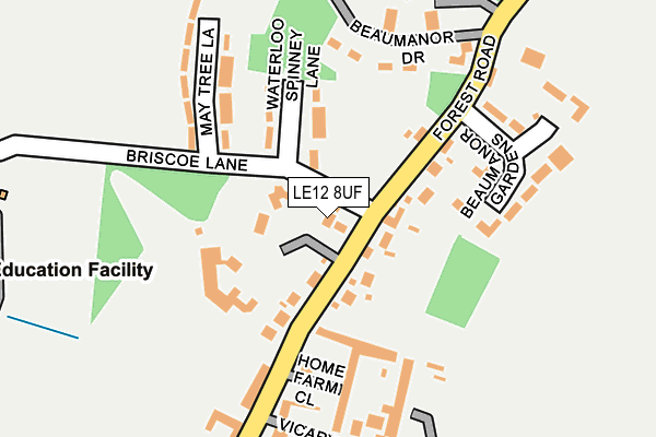 LE12 8UF map - OS OpenMap – Local (Ordnance Survey)