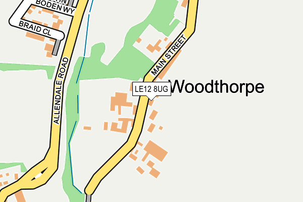 LE12 8UG map - OS OpenMap – Local (Ordnance Survey)