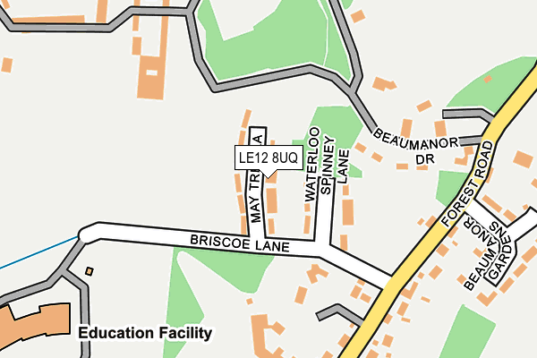 LE12 8UQ map - OS OpenMap – Local (Ordnance Survey)