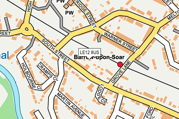 LE12 8US map - OS OpenMap – Local (Ordnance Survey)