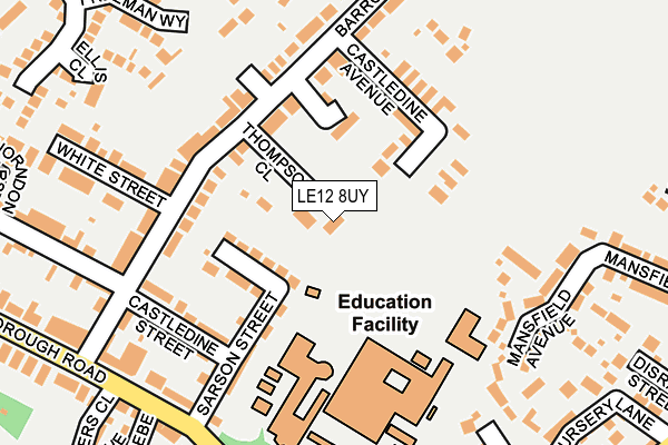 LE12 8UY map - OS OpenMap – Local (Ordnance Survey)