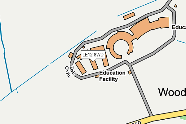 LE12 8WD map - OS OpenMap – Local (Ordnance Survey)