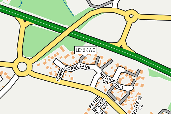 LE12 8WE map - OS OpenMap – Local (Ordnance Survey)