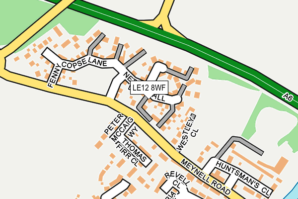 LE12 8WF map - OS OpenMap – Local (Ordnance Survey)