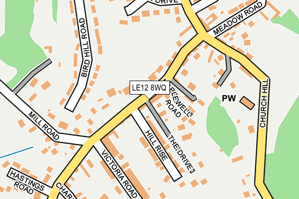 LE12 8WQ map - OS OpenMap – Local (Ordnance Survey)