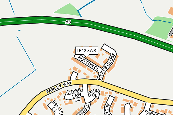 LE12 8WS map - OS OpenMap – Local (Ordnance Survey)