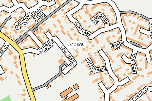LE12 8WU map - OS OpenMap – Local (Ordnance Survey)