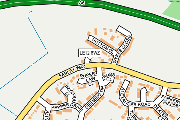 LE12 8WZ map - OS OpenMap – Local (Ordnance Survey)