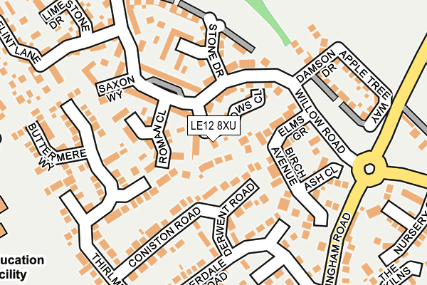 LE12 8XU map - OS OpenMap – Local (Ordnance Survey)