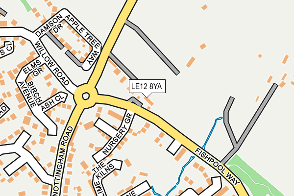 LE12 8YA map - OS OpenMap – Local (Ordnance Survey)