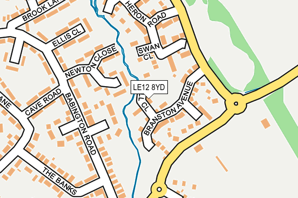 LE12 8YD map - OS OpenMap – Local (Ordnance Survey)