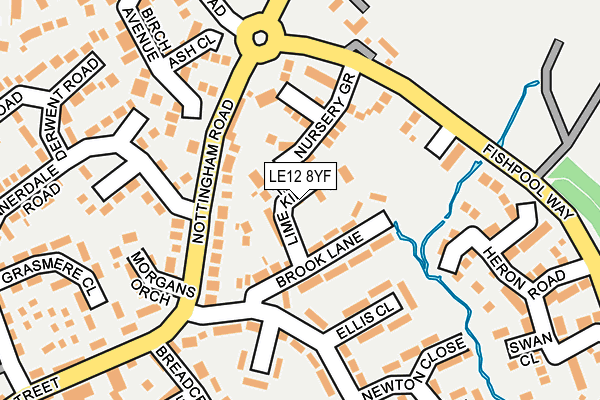 LE12 8YF map - OS OpenMap – Local (Ordnance Survey)