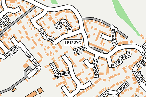 LE12 8YG map - OS OpenMap – Local (Ordnance Survey)