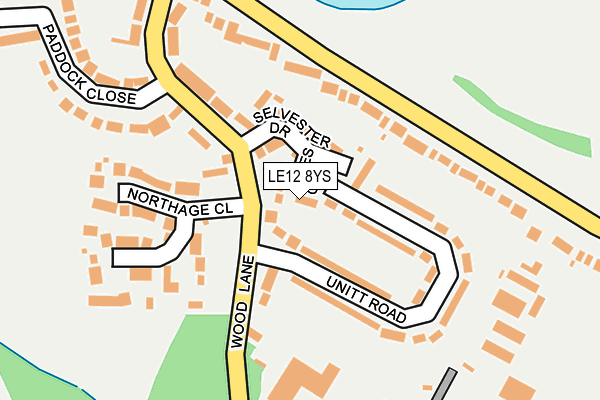 LE12 8YS map - OS OpenMap – Local (Ordnance Survey)