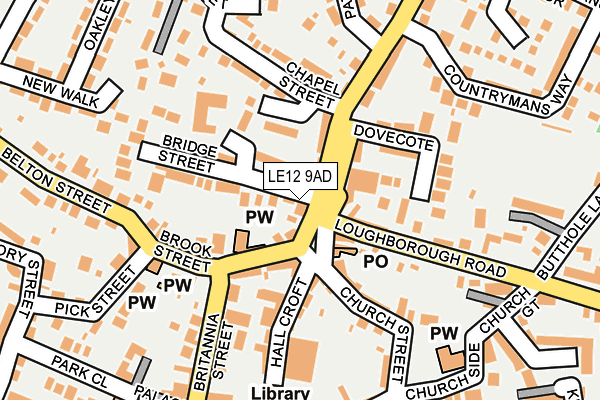 LE12 9AD map - OS OpenMap – Local (Ordnance Survey)