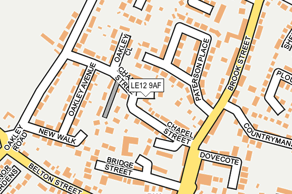 LE12 9AF map - OS OpenMap – Local (Ordnance Survey)