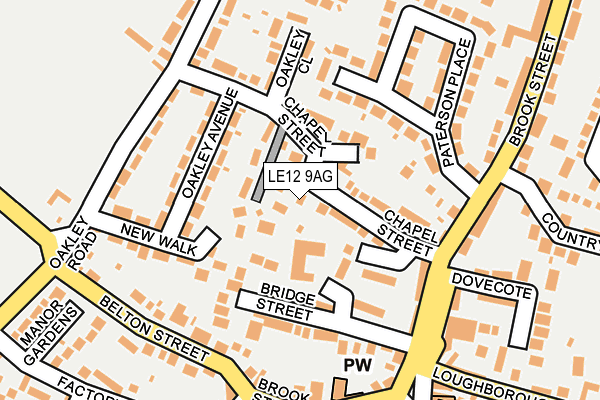 LE12 9AG map - OS OpenMap – Local (Ordnance Survey)