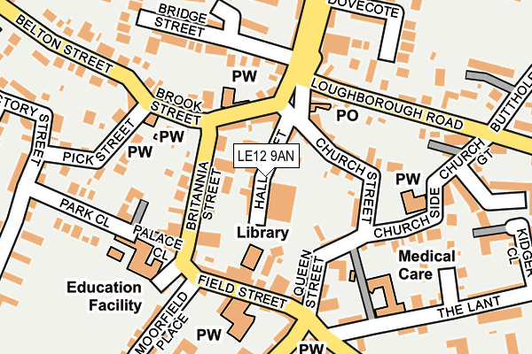 LE12 9AN map - OS OpenMap – Local (Ordnance Survey)