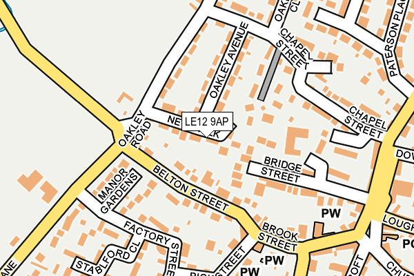 LE12 9AP map - OS OpenMap – Local (Ordnance Survey)