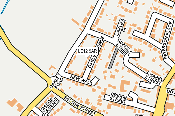 LE12 9AR map - OS OpenMap – Local (Ordnance Survey)