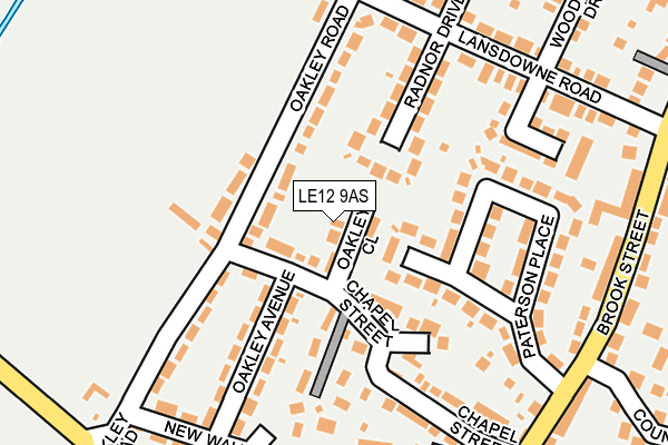 LE12 9AS map - OS OpenMap – Local (Ordnance Survey)