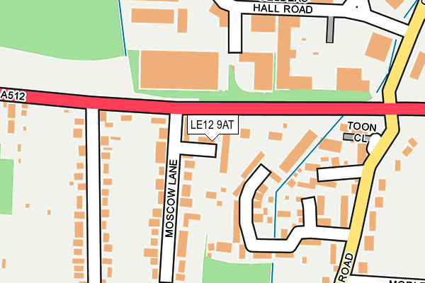 LE12 9AT map - OS OpenMap – Local (Ordnance Survey)
