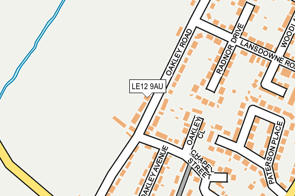 LE12 9AU map - OS OpenMap – Local (Ordnance Survey)