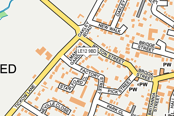 LE12 9BD map - OS OpenMap – Local (Ordnance Survey)