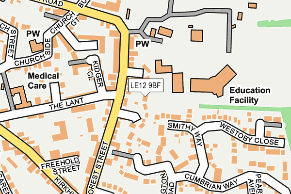 LE12 9BF map - OS OpenMap – Local (Ordnance Survey)