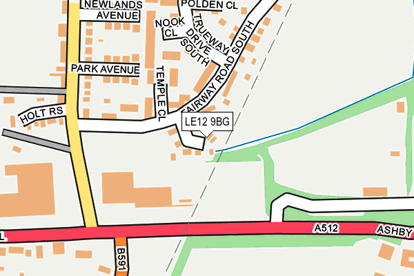 LE12 9BG map - OS OpenMap – Local (Ordnance Survey)