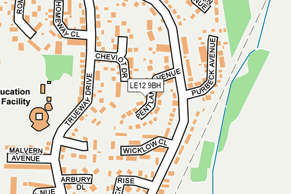 LE12 9BH map - OS OpenMap – Local (Ordnance Survey)