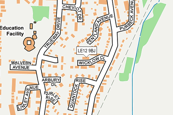 LE12 9BJ map - OS OpenMap – Local (Ordnance Survey)