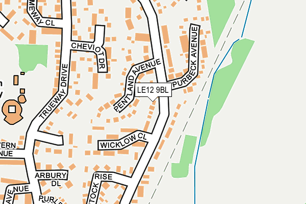 LE12 9BL map - OS OpenMap – Local (Ordnance Survey)
