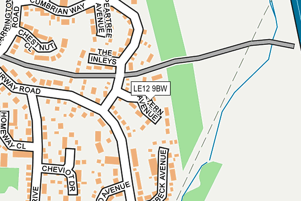LE12 9BW map - OS OpenMap – Local (Ordnance Survey)