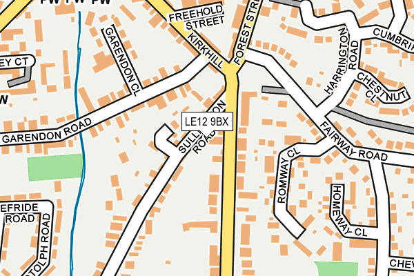 LE12 9BX map - OS OpenMap – Local (Ordnance Survey)