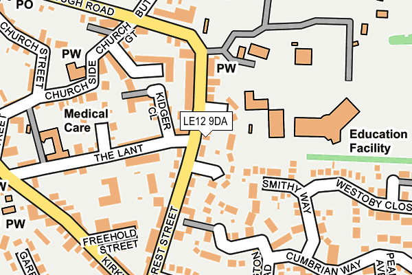 LE12 9DA map - OS OpenMap – Local (Ordnance Survey)