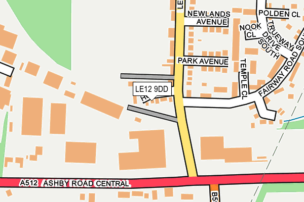 LE12 9DD map - OS OpenMap – Local (Ordnance Survey)