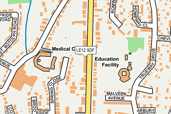 LE12 9DF map - OS OpenMap – Local (Ordnance Survey)