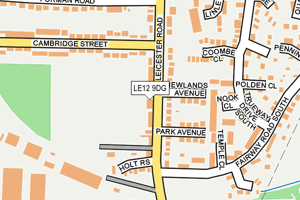 LE12 9DG map - OS OpenMap – Local (Ordnance Survey)